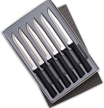 american made steak knives - Rada steak knife with black handle and stainless steel blade