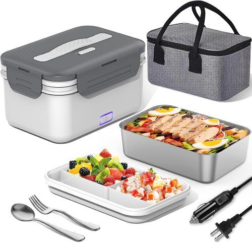 herrfilk electric portable food warmer with a stainless steel container