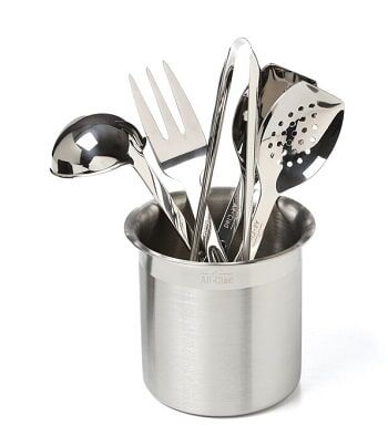 all-clad stainless steel utensil set for cooking and serving