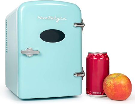 best portable retro mini can fridge - Nostalgia Retro Mini Fridge (Cooling & Heating)